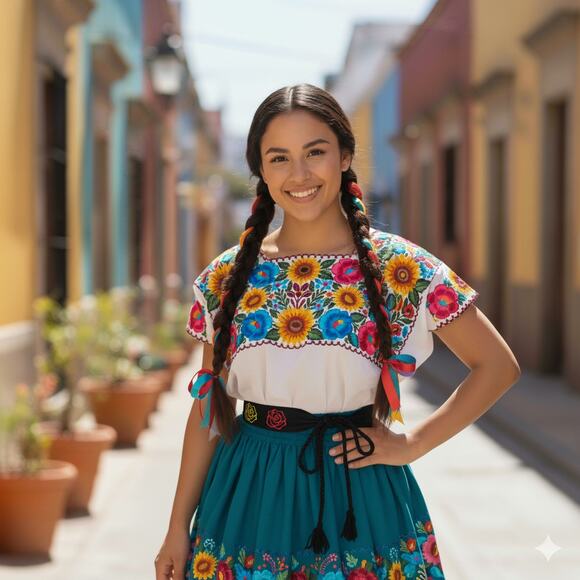 Mexican Folkloric belt day of the dead 5 de Mayo colorfull mexico todo corazon - Picture 1 of 3